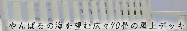 やんばるの海を望む広々70畳の屋上デッキ